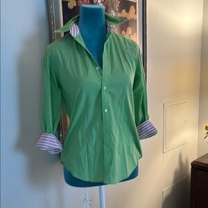 Green Button-Up Women's Top